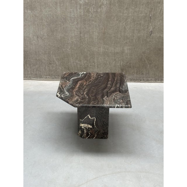 Mid-Century Modern Cipollino Marble Side Table For Sale - Image 4 of 8