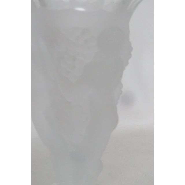 Bohemia Desna Art Nouveau Style Frosted Crystal Sculptural 3 Nymphs Vase 4532b For Sale - Image 10 of 14