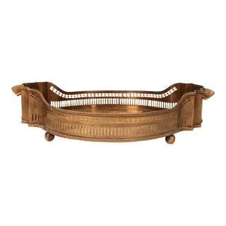 Mid Century Art Deco English Brass Serpentine Tray For Sale