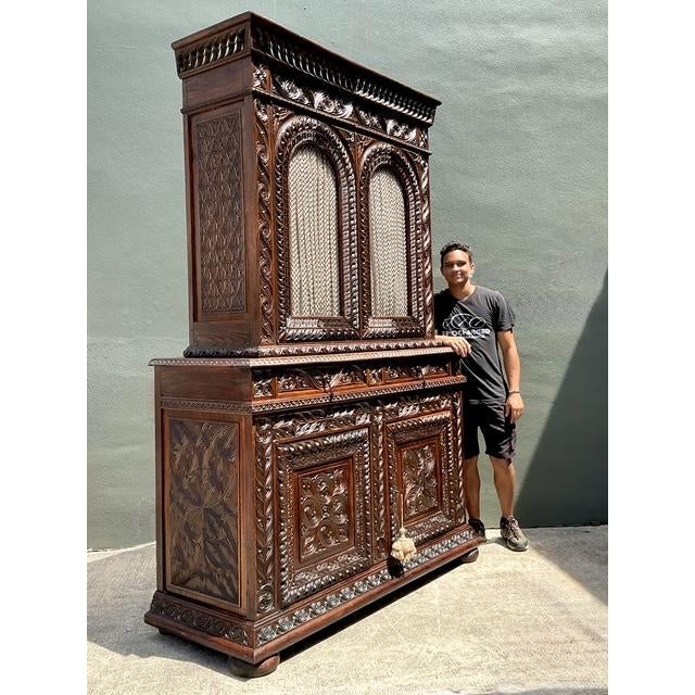 19th Century Vintage French Hand Carved Cabinet For Sale - Image 5 of 12