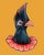 Ziggy by Kaitlin Ziesmer | AcrylaGouache on Wood Panel Bird with a ruffled collar For Sale
