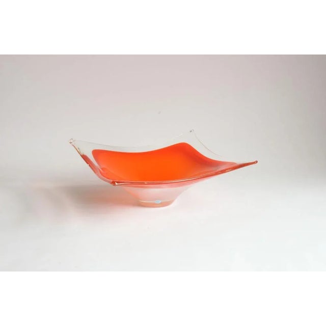 Orange Orange Murano Glass Centrepiece Bowl, Italy, 1970s For Sale - Image 8 of 10