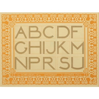 1907 Dutch Letterpress Sheet, Matted (Abcd Fghijkm Nprsu) For Sale