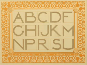 1907 Dutch Letterpress Sheet, Matted (Abcd Fghijkm Nprsu)