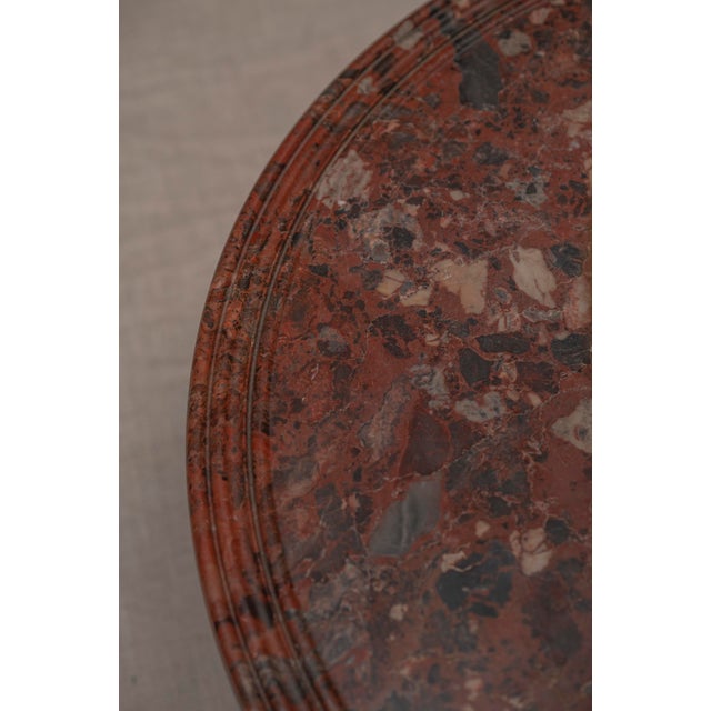 Brown Mid-Century Modern Coffee Table with Red Marble Top and Burgundy Lacquered Base, 1970s For Sale - Image 8 of 16