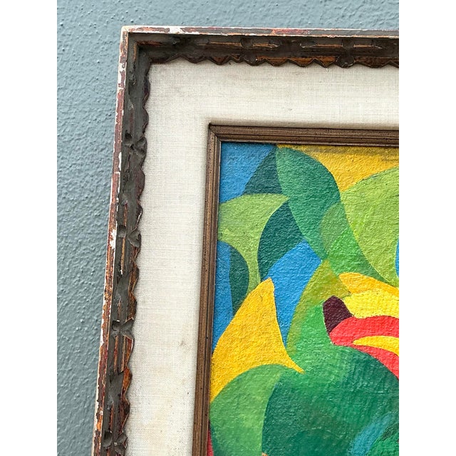 Mid 20th Century Vintage MCM Original Abstract Oil on Canvas For Sale - Image 5 of 12