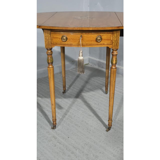 Wood Vintage Painted Satinwood Pembroke Table, 1920 For Sale - Image 7 of 16