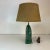 Mid-Century Chinoiserie Ceramic Emerald Green Table Lamp With Gold Shade. For Sale - Image 6 of 10
