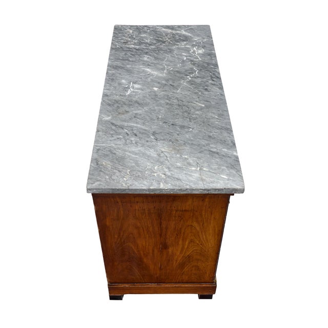 Brown Consulat Early Empire Chest With Gray Sainte-Anne Marble Top For Sale - Image 8 of 9