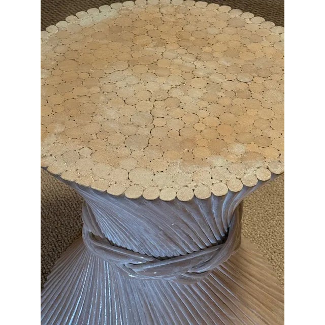 1980s Rattan Dining Table W/4 Rolling Chairs - Set of 6 McGuire Furniture For Sale - Image 4 of 16