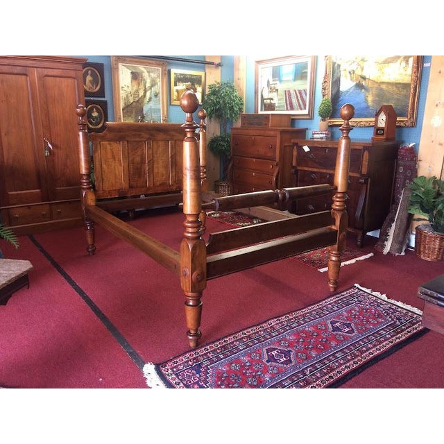Antique Cannonball Bed, Tiger Maple Wood Chairish