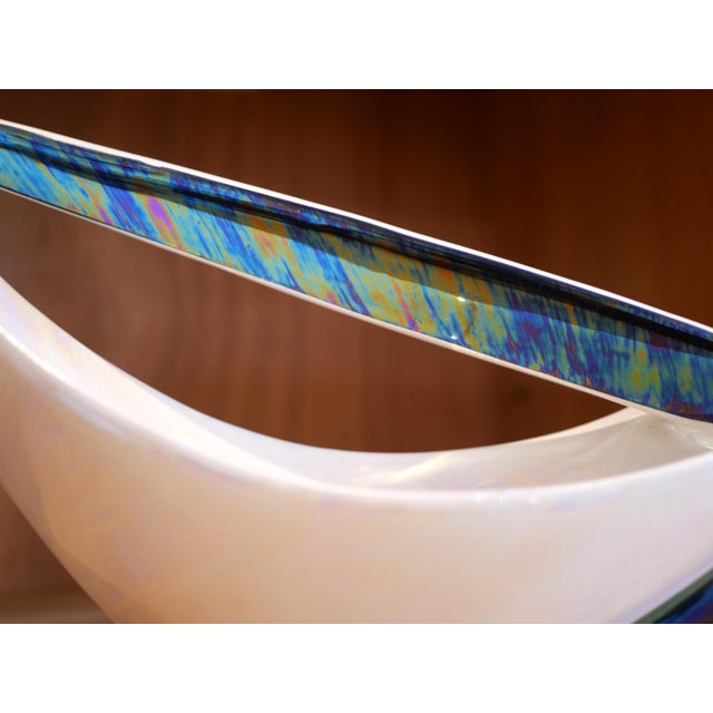 Ceramic Large French Bowl in Iridescent Ceramic from Verceram, 1950 For Sale - Image 7 of 8