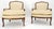Pair Down Filled Cushions Silk Like Upholstery Carved Legs French Lounge Chairs For Sale - Image 13 of 15