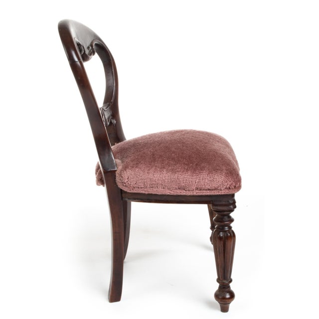 Victorian Antique Salesman Sample Victorian Upholstered Ballon-Back Side Chair For Sale - Image 3 of 13