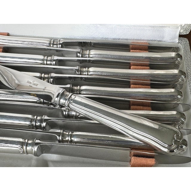 12 Silver-Plated Dessert Knives by Silversmith Ravinet Denfert, France, 1970s, Set of 12 For Sale - Image 4 of 6