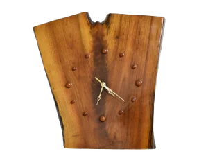 Handmade Natural Burl Slab Live Edge Wood Wall Clock