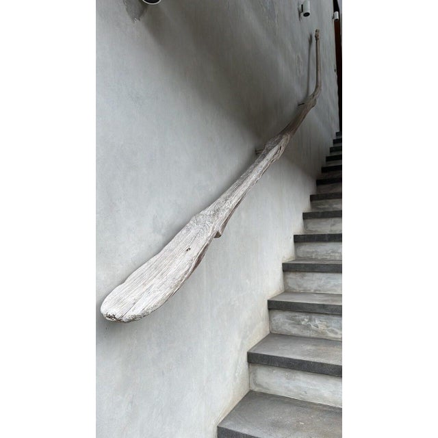 Andrianna Shamaris Midcentury Hand Carved Wood Oar For Sale - Image 4 of 18