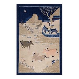 Early 20th Century Chinese Peking Scenic Carpet ( 5' x 7'10" x - 152 x 240 )