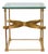 Midcentury Italian Gilt Metal Cocktail Table - Glass Top and Star Stretcher For Sale