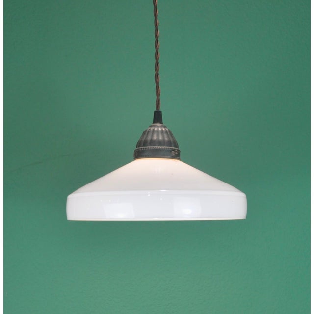 Art Deco White Opaline Lamp, 1920s For Sale - Image 12 of 12