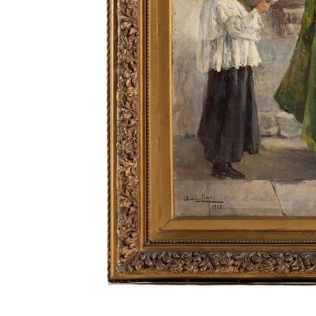 Acacio Lino, Scene Composition, 1928, Oil on Canvas For Sale - Image 3 of 6
