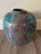 Late 20th Century Raku Studio Pottery Vase Copper Blue Luster Glaze Signed For Sale - Image 5 of 7
