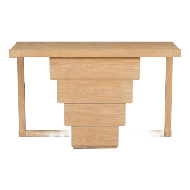 Jay Spectre Console for Century Furniture– Cerused Oakwood 1985c. For Sale