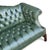 Vintage English Chippendale-Style Forest Green Tufted Leather Camelback Settee For Sale - Image 11 of 15
