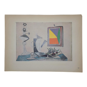 Vintage Folio Sized Ltd. Ed. Mid 20th Century Modernist Abstract Picasso Lithograph - "Nature Morte Au Miroir" "