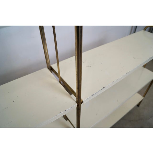1950’s Mid-Century Modern Brass & Metal Double Shelf For Sale - Image 11 of 12