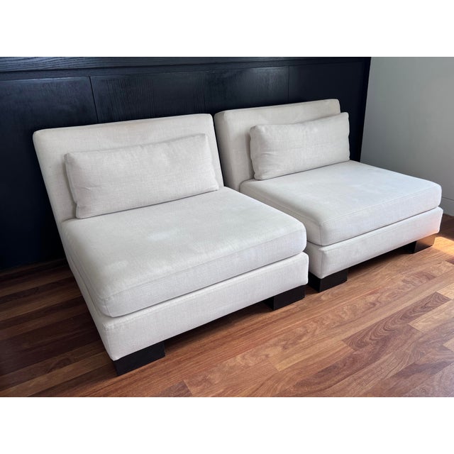 Early 21st Century Pair of Armani Casa "London" Slipper Chairs – Italian Modern by Giorgio Armani For Sale - Image 5 of 9