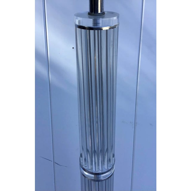 Mid-Century Hollywood Regency Lucite and Chrome Floor Lamp For Sale In Tampa - Image 6 of 9