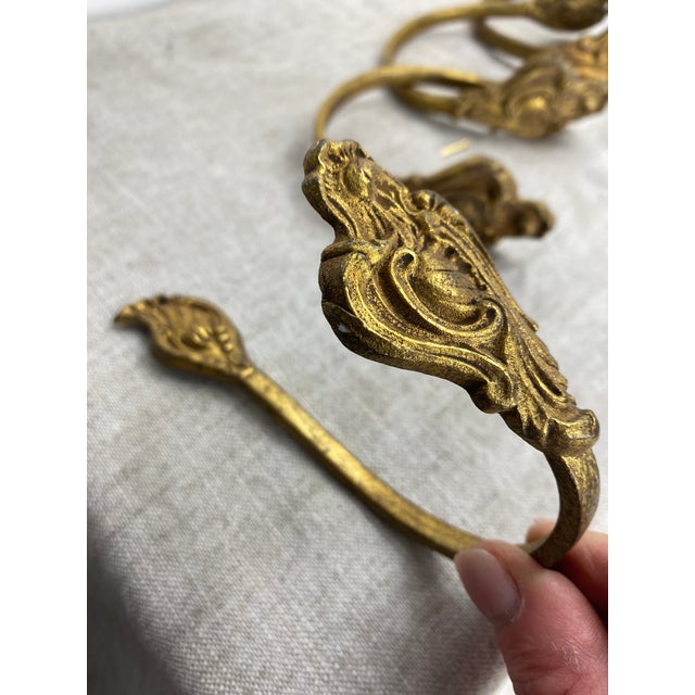 Metal Bronze Coat Hooks, 1890s, Set of 4 For Sale - Image 7 of 12