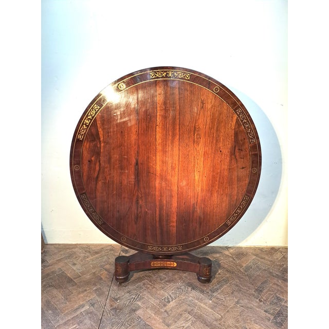 Regency Rosewood Centre Table with Brass Inlay, 1820 For Sale - Image 10 of 10