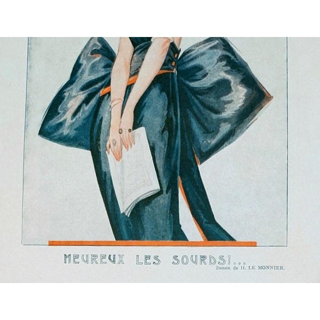 Illustration Fantasio 1913 H. Le Monnier "Cantatrice Mondaine" Print For Sale - Image 3 of 3