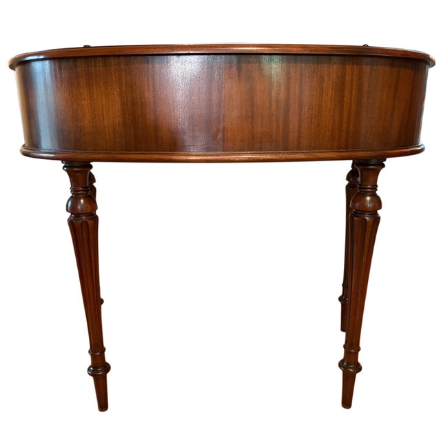 Early 20th Century Antique Colonial MFG Co. Solid Honduras Mahogany Kidney Desk (Model 593) For Sale - Image 5 of 9