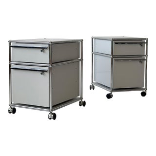 1980s Pair of Nightstands by Fritz Haller for Usm Haller, Attributed For Sale