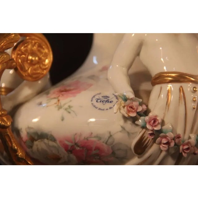 24-Carat Gold & Porcelain Chandelier, 1970s For Sale - Image 3 of 18