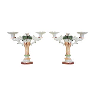 Candelabras in Ceramic from Bassano, 1970s, Set of 2 For Sale