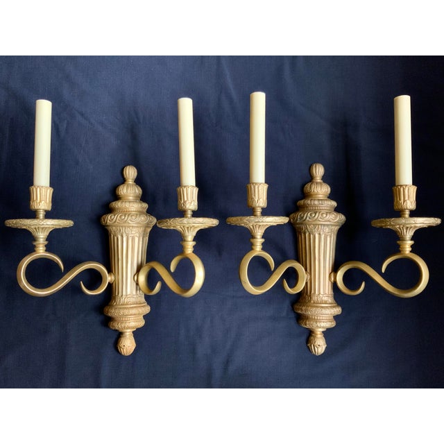1910s Set of 6 Edward F Caldwell Gilt Bronze Two Arm Sconces, 1910-1925 For Sale - Image 5 of 12