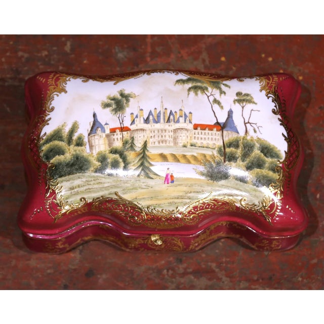 Early 20th Century French Sevres Gilt Ormolu and Porcelain Jewelry Table Box For Sale - Image 10 of 13