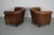 Vintage Dutch Cognac Colored Leather Club Chairs, Set of 2 For Sale - Image 18 of 18
