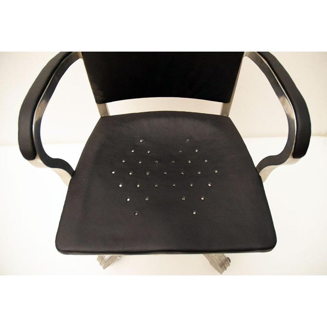 Black Office Armchair by Gio Ponti for Montecatini Milano, 1938 For Sale - Image 8 of 13