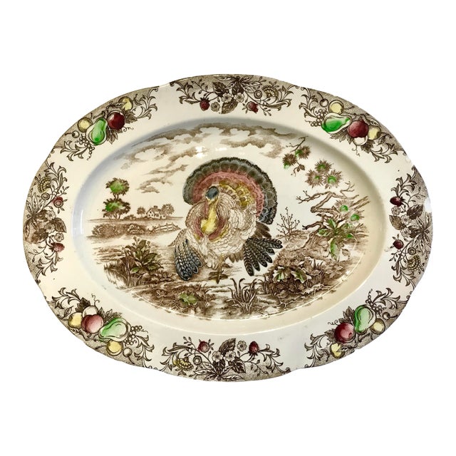 Vintage Transferware Turkey Platter For Sale
