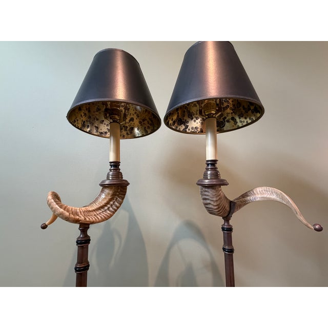 Vintage Chapman Ram’s Horn Floor Lamps - a Pair For Sale - Image 9 of 10