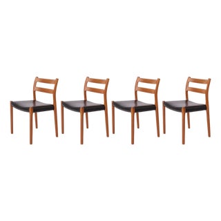 Model 84 Dining Chairs by Niels Otto Møller for J.L. Møller Mobelfabrik, Denmark, 1960s, Set of 4 For Sale