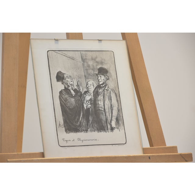 Types et Physiognomies, Honore Daumier, Circa 1855, Lithograph Under Glass For Sale - Image 4 of 5