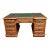 Croquet Cherry Leather-Top Partners Desk Form Coffee Table For Sale