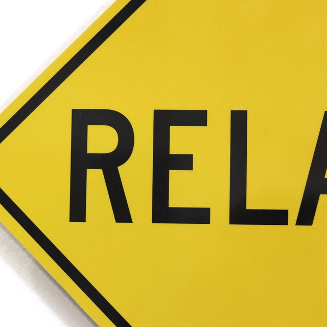 Street Art Relax Diamond III - Steel Street Sign Inspired Sculpture Original Artwork by Scott Froschauer For Sale - Image 3 of 9