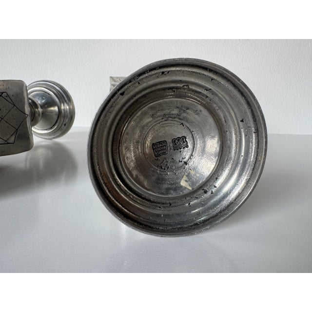 Metal Vintage Art Deco Style Pedraza Segovia Spain Pewter Vases – A Pair For Sale - Image 7 of 9